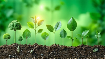 A vibrant illustration symbolising sustainability and business growth.